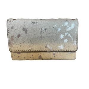 Mer Sea & co Metallic Cow Print Calf Leather Clutch Belt Bag